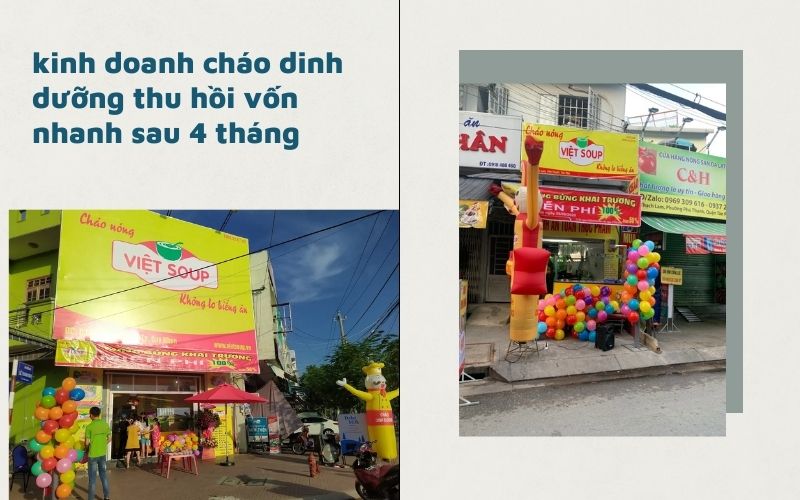 kinh doanh cháo dinh dưỡng thu hồi vốn nhanh sau 4 tháng